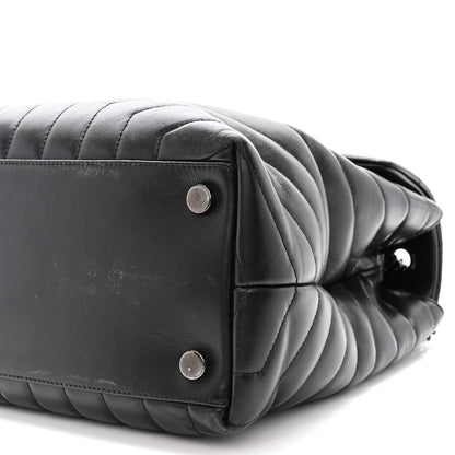 Saint Laurent Calfskin Y Quilted Monogram Monochrome Large Loulou Chain Satchel Black 10 of 13