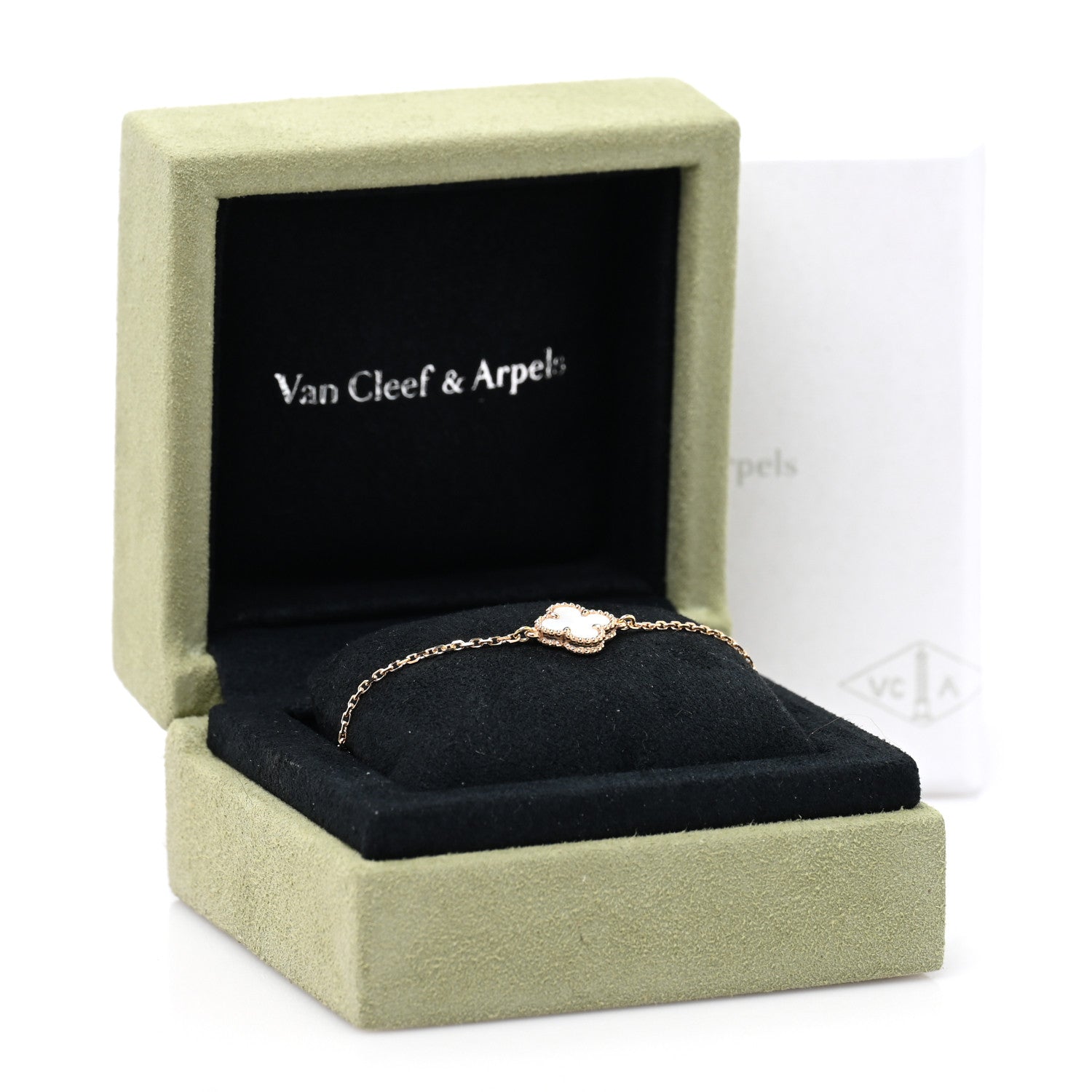Van Cleef & Arpels 18K Yellow Gold Mother of Pearl Sweet Alhambra Bracelet 4 of 4