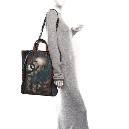 Chanel Canvas Graffiti Art School Oh My Boy Tote Black 3 of 10