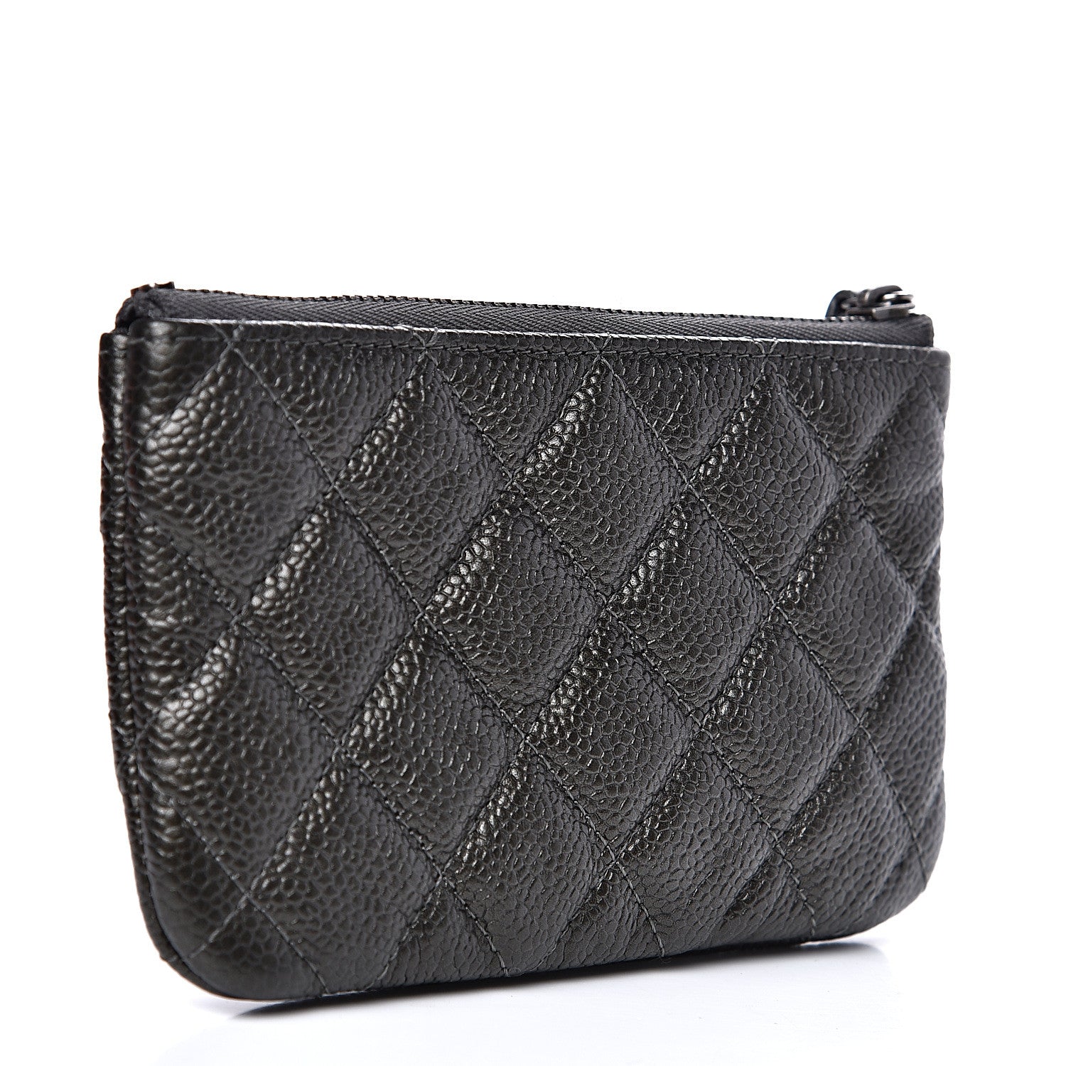 Chanel Caviar Quilted Small Cosmetic Case Dark Charcoal 2 of 7