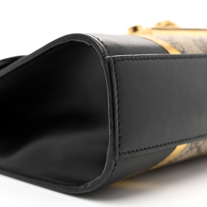 Gucci Calfskin GG Supreme Monogram Small Padlock Shoulder Bag Black Gold 9 of 14