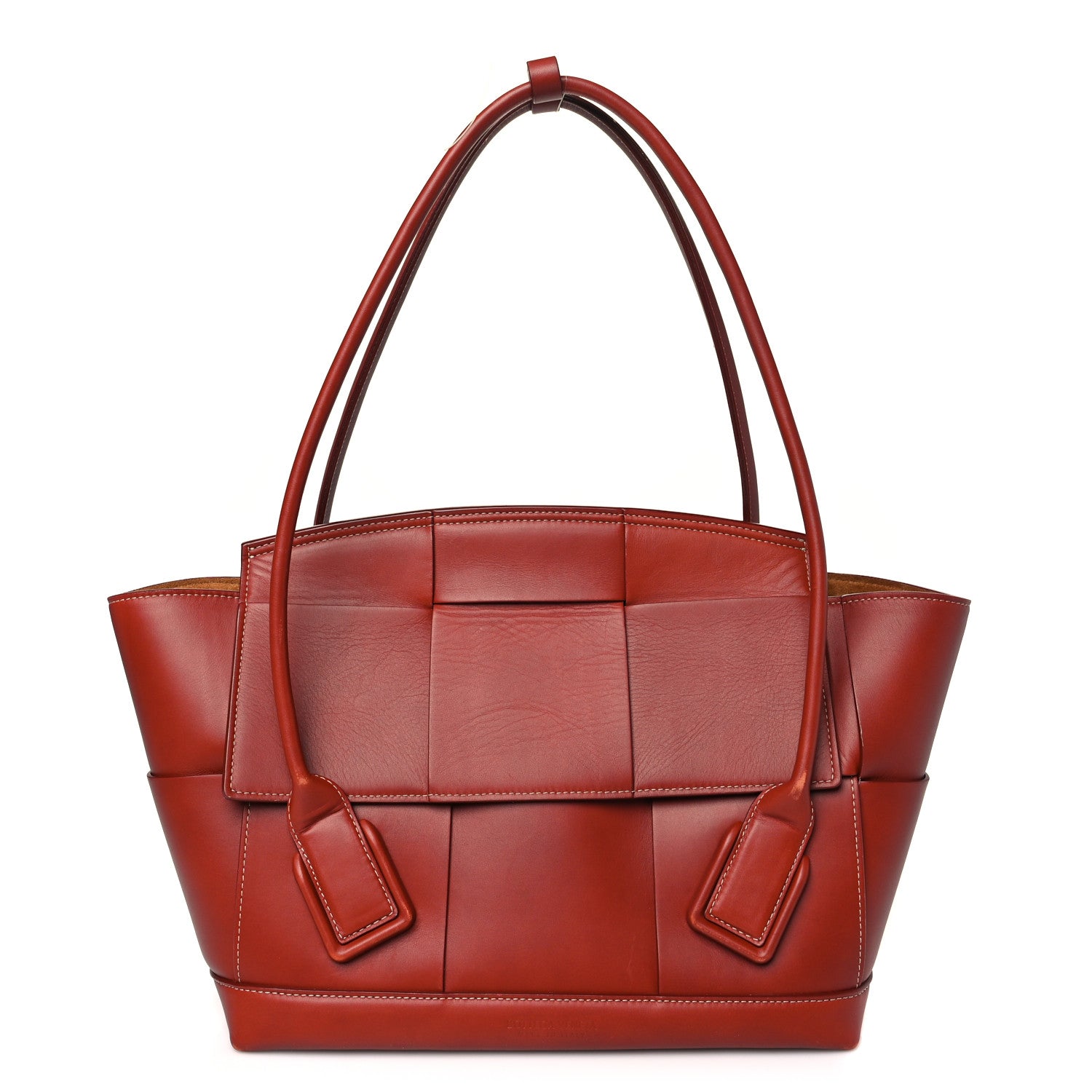 Bottega Veneta French Calfskin Maxi Intrecciato Medium Arco Red 1 of 15