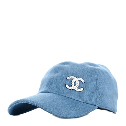 Chanel Cotton Sequin CC Cap Hat Blue 1 of 8