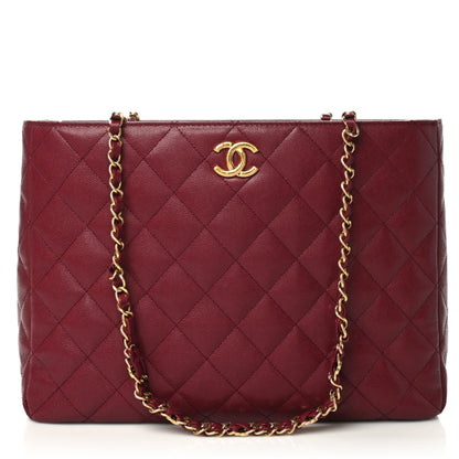 Chanel Caviar Quilted Small Shopping Tote Burgundy 1 of 10