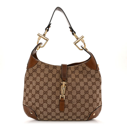 Gucci Monogram Piston Lock Jackie O Hobo Dark Brown 1 of 12