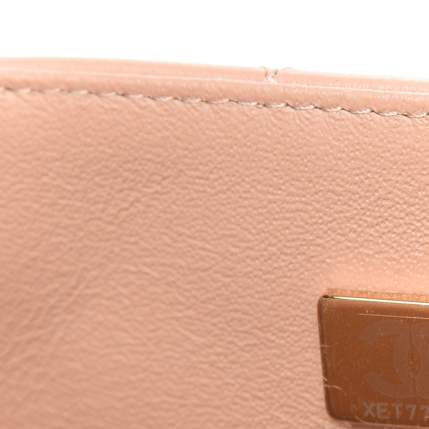 Lambskin Quilted Mini Top Handle Rectangular Flap Beige