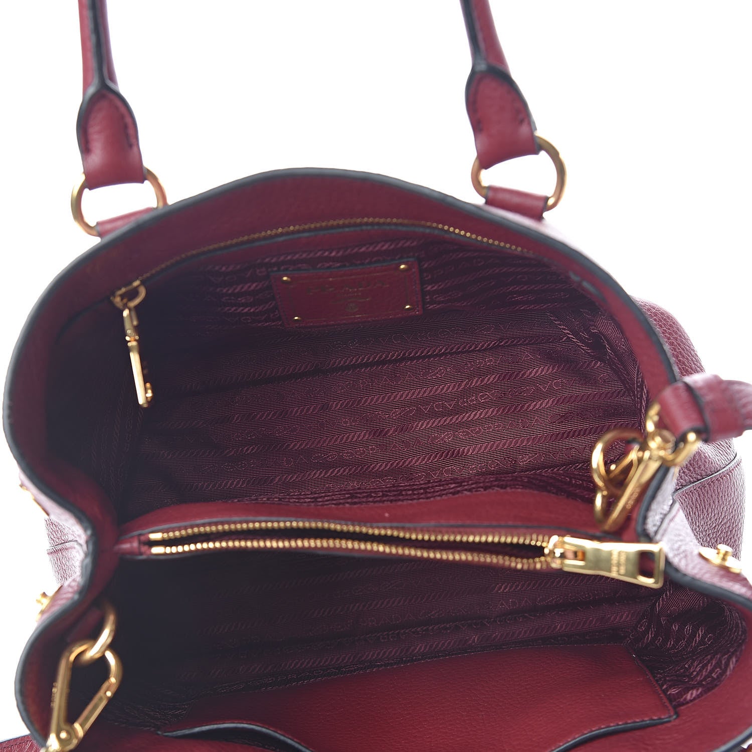 Prada Vitello Phenix Tote Cherry 5 of 13