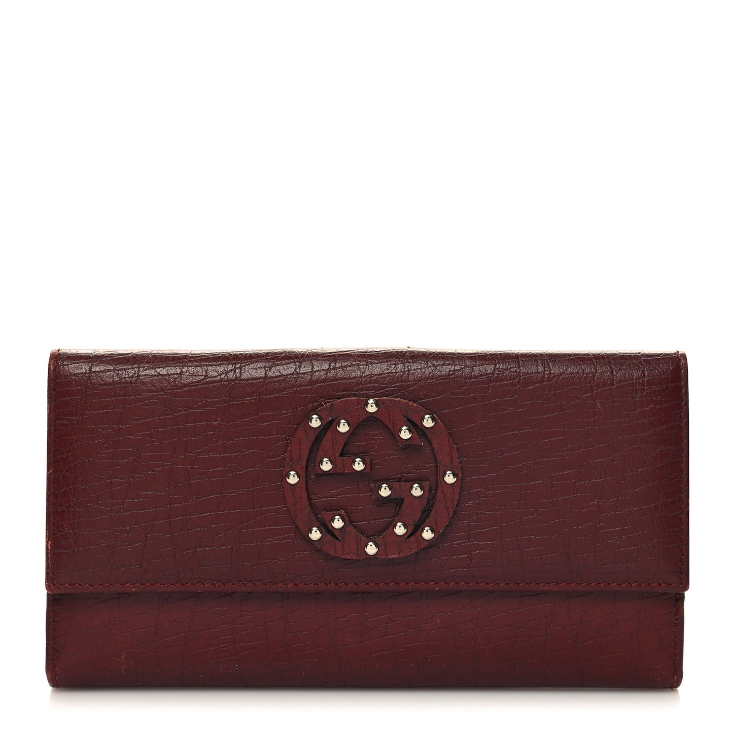 Calfskin Studded Soho Continental Wallet Red