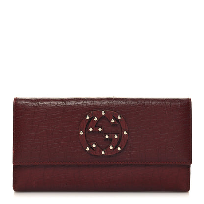 Gucci Calfskin Studded Soho Continental Wallet Red 1 of 12