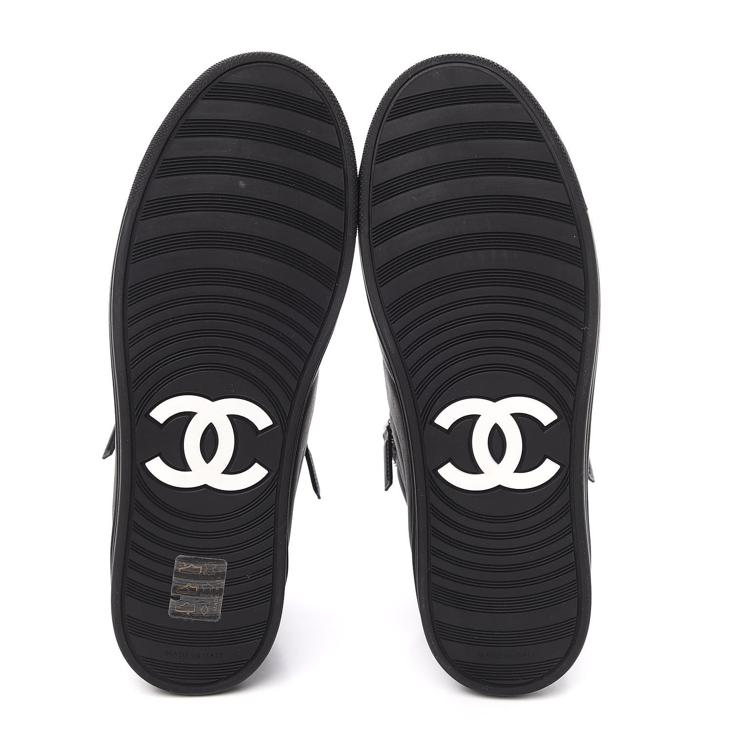 Chanel Calfskin Pearl High Top CC Sneakers 36.5 Black 5 of 10