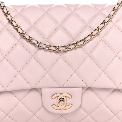 Chanel Lambskin Quilted Clutch with Chain Flap Light Pink 8 of 10
