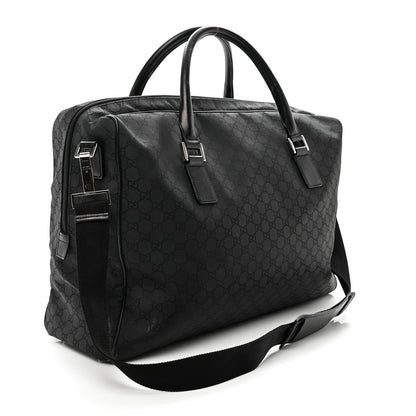 Gucci Denim Monogram Large Carry On Duffle Black 2 of 9