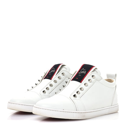 Christian Louboutin Calfskin Mens F.A.V Fique A Vontade Flat Sneakers 39.5 White 3 of 9