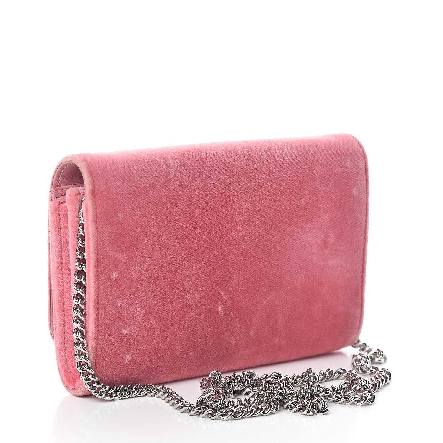 Fendi Velvet F is Wallet on Chain Candy Pink 3 of 8