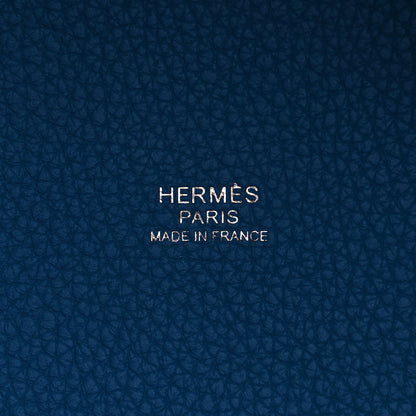 Hermes Taurillon Clemence Tri-Color Picotin Lock 18 PM Rouge Coeur Rose Extreme Bleu Zanzibar 6 of 11