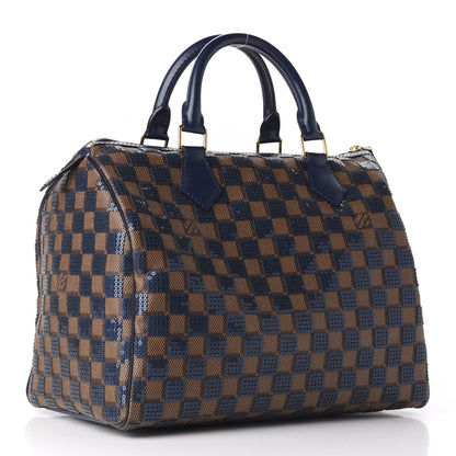 Louis Vuitton Damier Paillettes Speedy 30 Blue 3 of 10