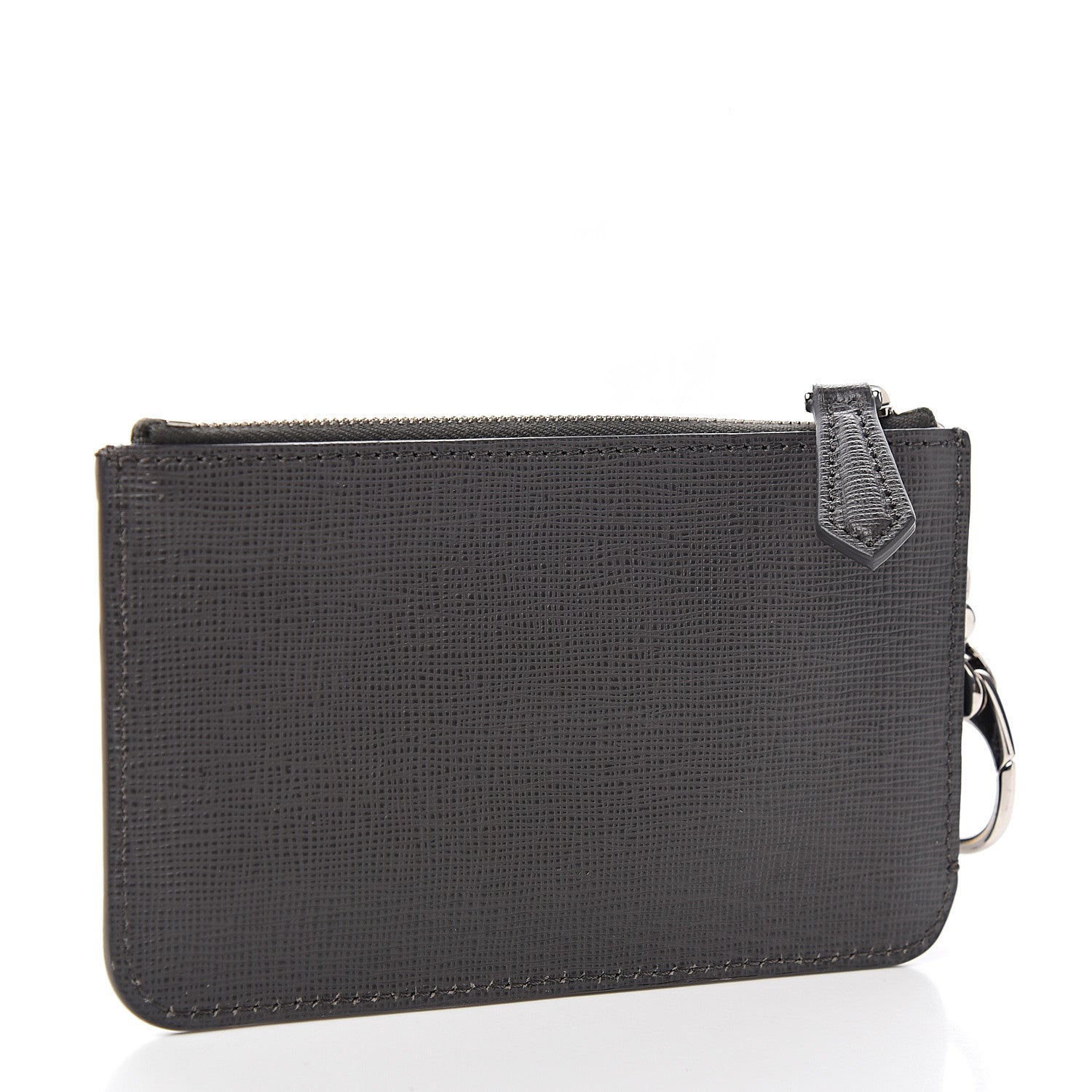 Fendi Vitello Elite QuTweet Studded Coin Pouch Key Case Asfalto Multicolor 2 of 7