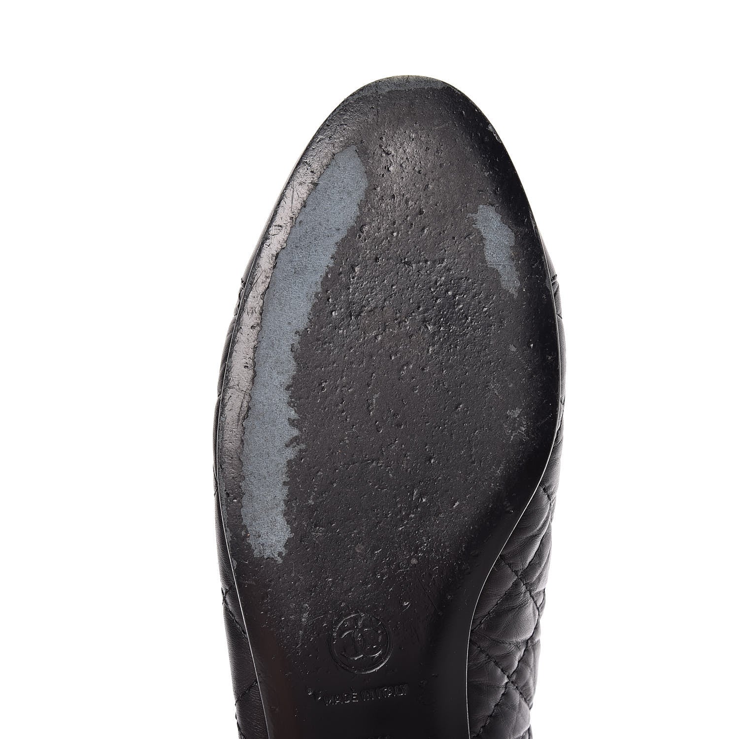 Chanel Aged Calfskin Quilted Cap Toe Ballerina Flats 39.5 Black 15 of 15