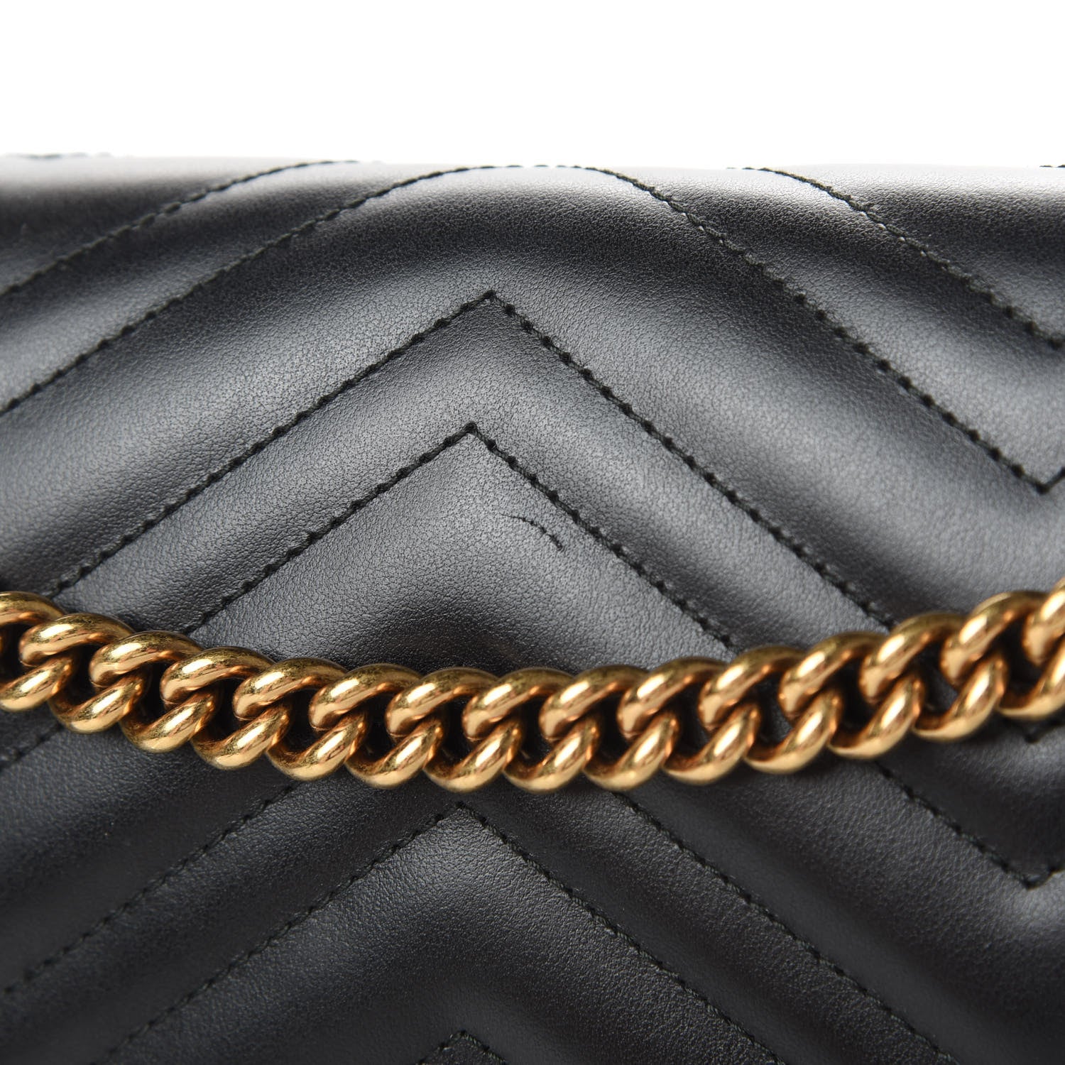 Gucci Calfskin Matelasse Large GG Marmont Shoulder Bag Black 16 of 18