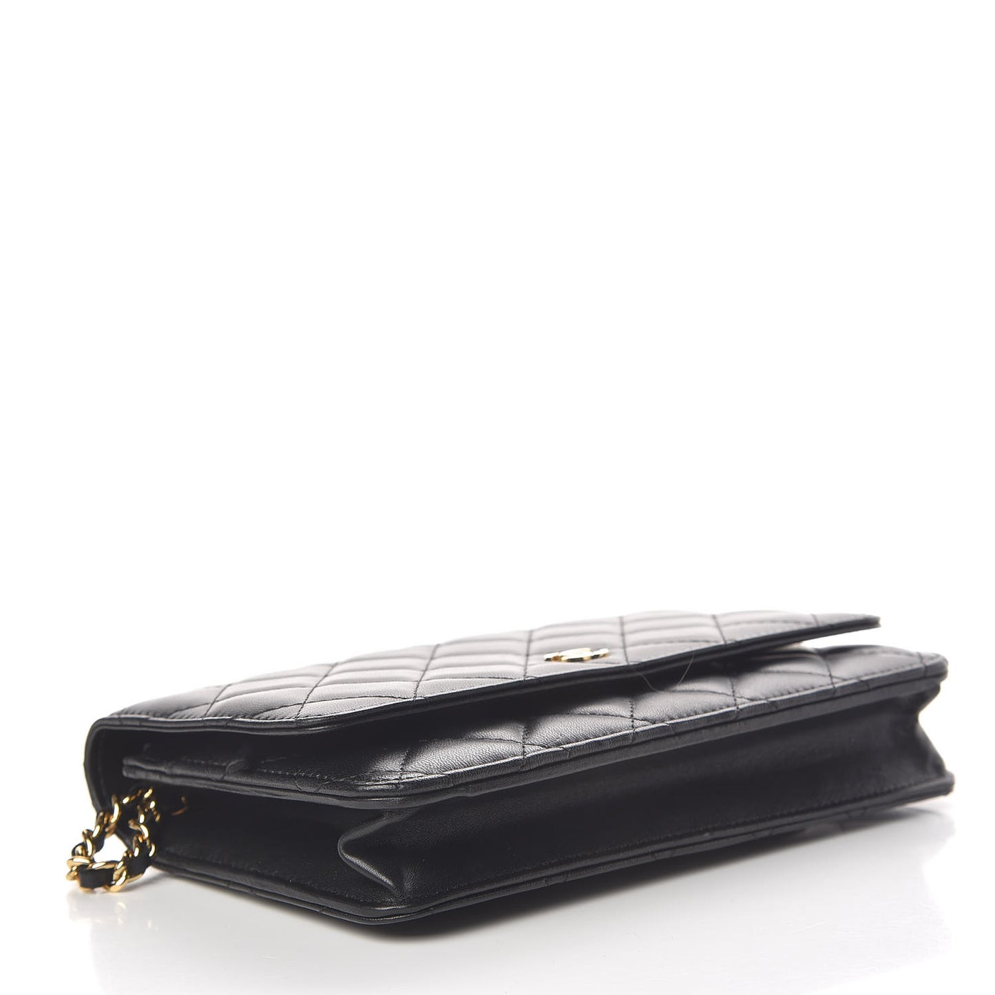 Lambskin Quilted Wallet On Chain WOC Black