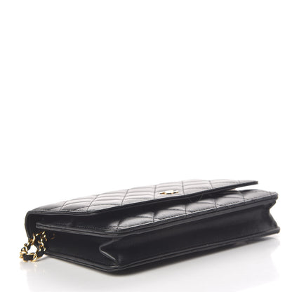 Chanel Lambskin Quilted Wallet On Chain WOC Black 4 of 12