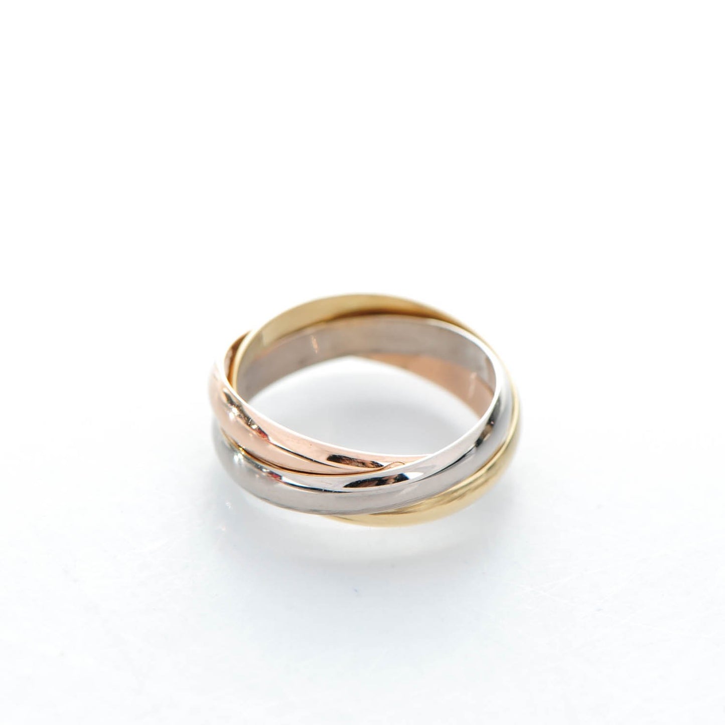 18K Pink Yellow White Gold Small Trinity Ring 48 4.5