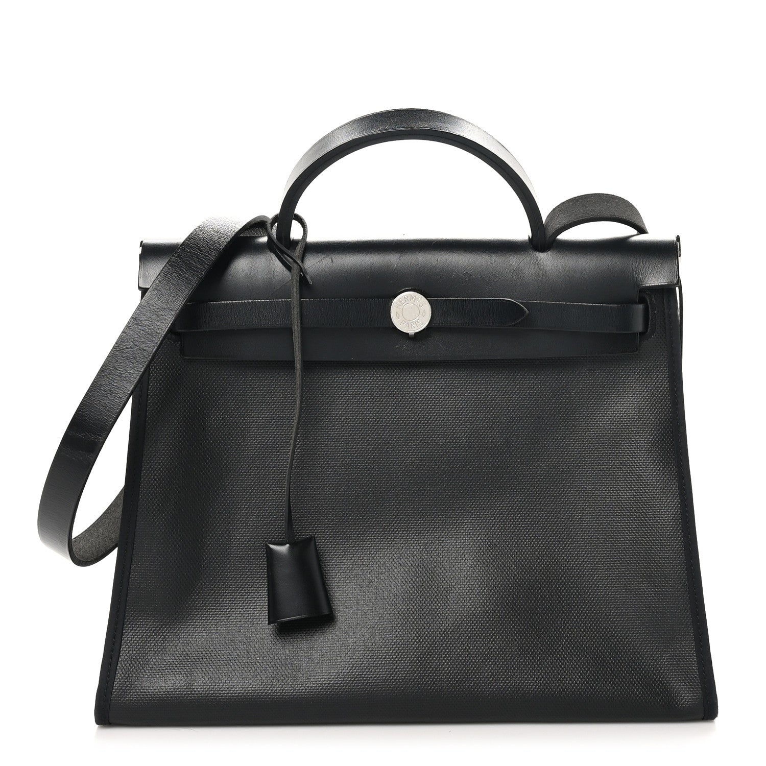 Hermes Toile H Berline Vache Hunter Herbag Zip PM 31 Black Ecru 1 of 13