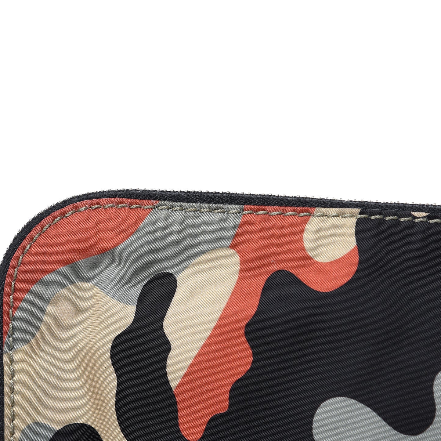 Nylon Camouflage Rockstud Zip Pouch Multicolor