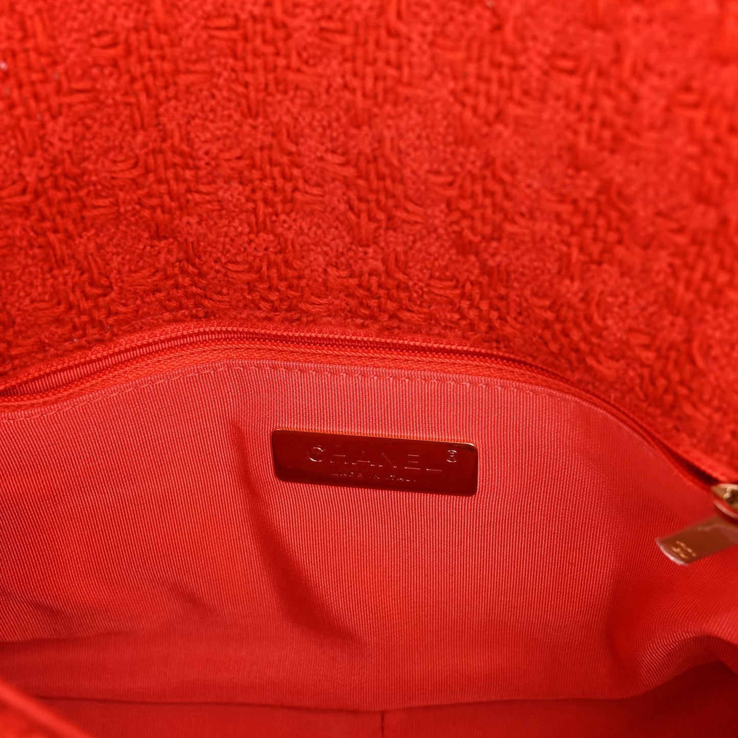 Tweed Quilted Medium Chanel 19 Flap Red