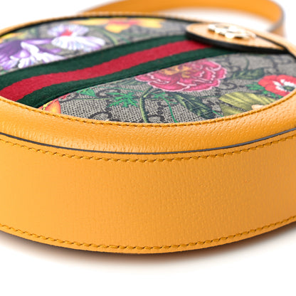 Gucci GG Supreme Monogram Flora Web Mini Ophidia Round Shoulder Bag Beige Multicolor Crop 10 of 11