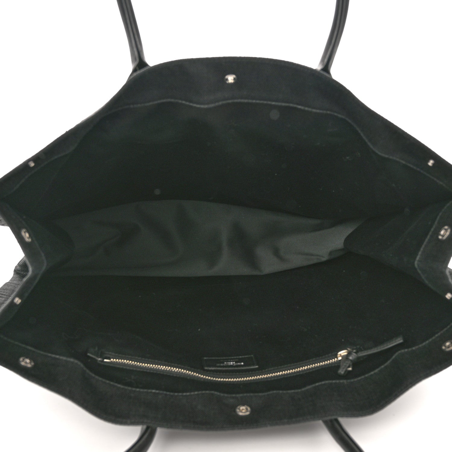 Saint Laurent Raffia Linen Calfskin Rive Gauche Tote Black 5 of 10