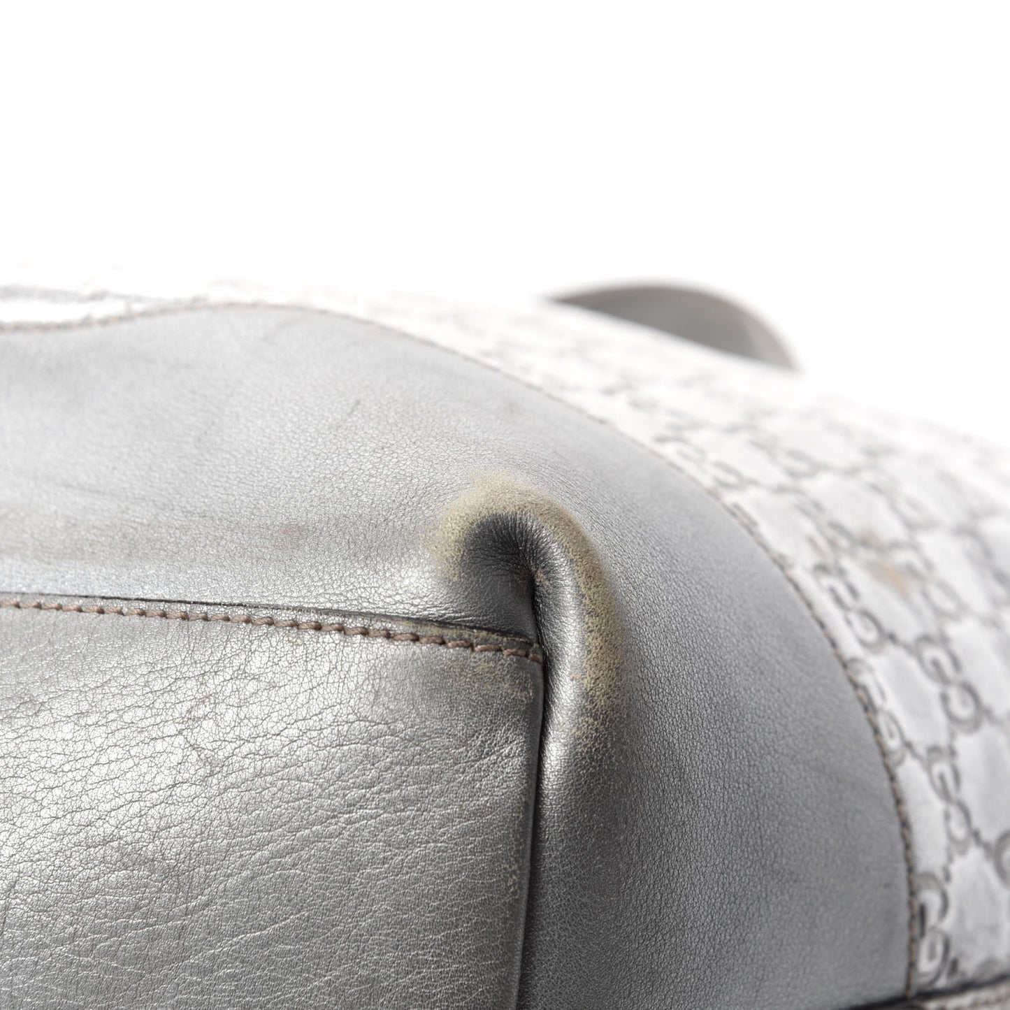 Guccissima Large Tote Silver