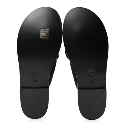 Chanel Suede Kidskin Pearl Camellia Thong Sandals 38.5 Black 6 of 10