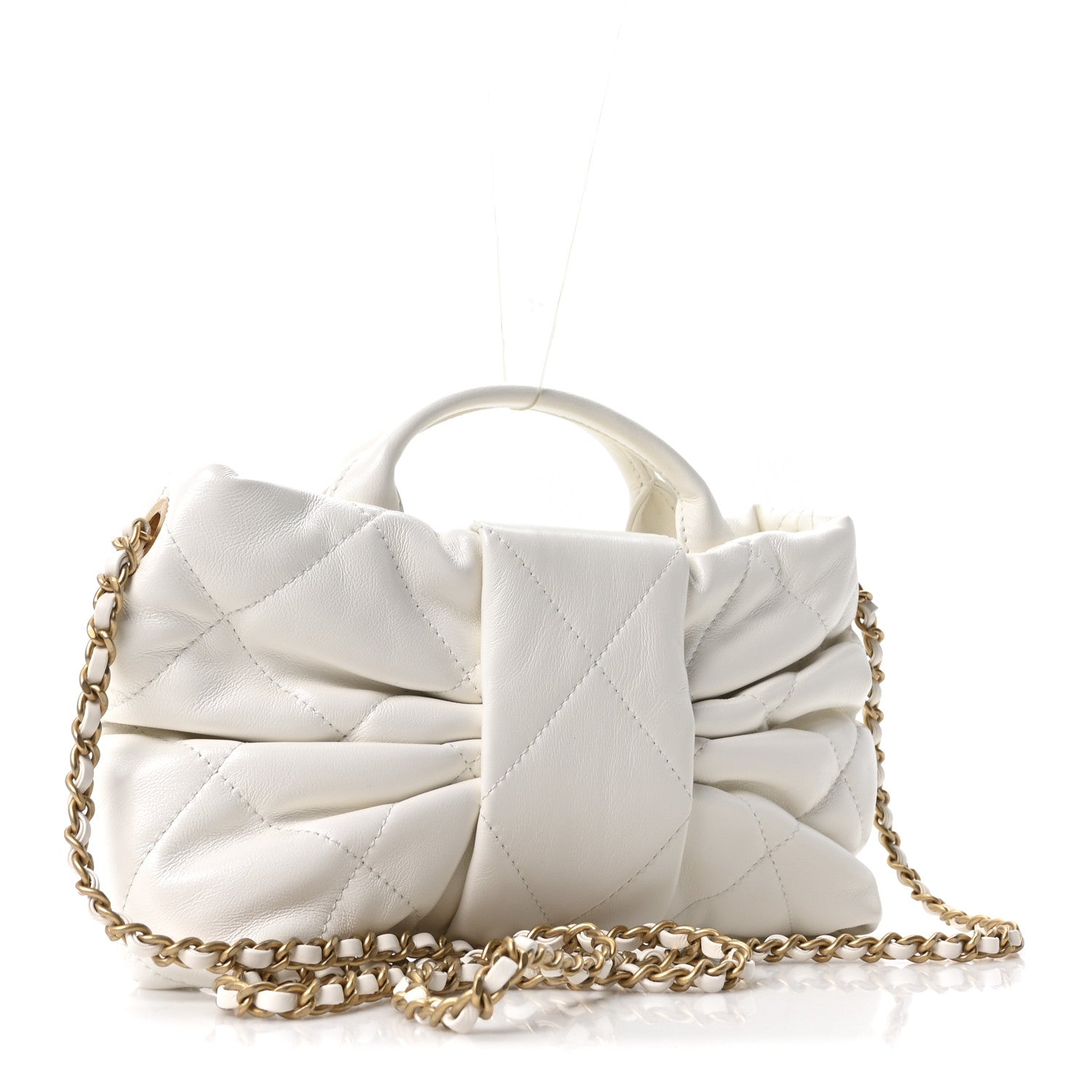 Chanel Lambskin Quilted Mini Bow Bag White 3 of 10