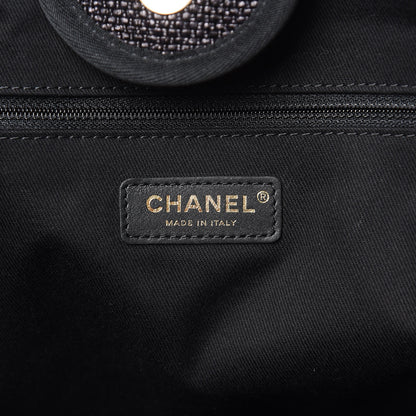 Chanel Woven Straw Raffia Large Deauville Tote Black 8 of 9
