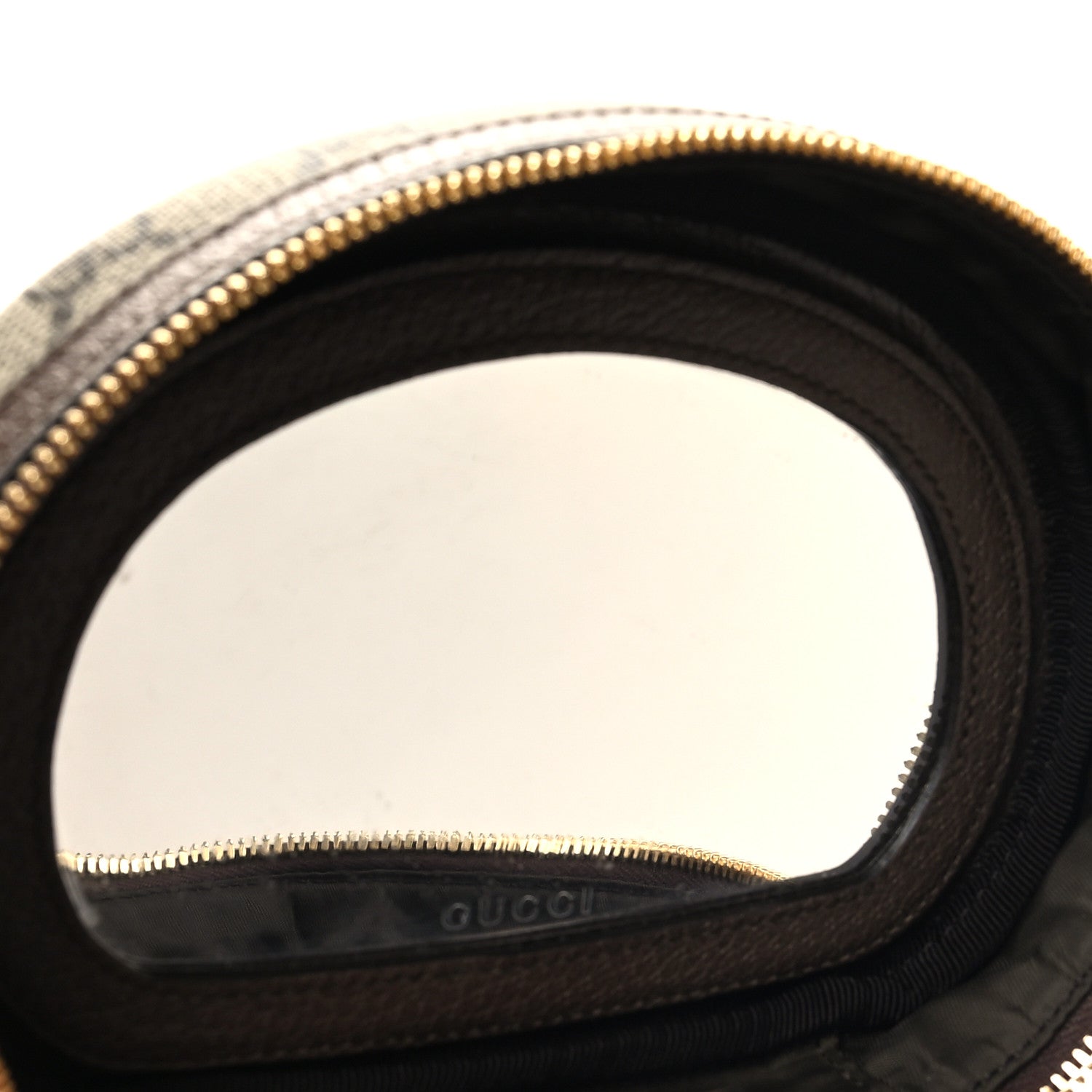 Gucci GG Supreme Monogram Textured Calfskin Web Ophidia Vanity Cosmetic Case Beige Ebony New Acero 8 of 12