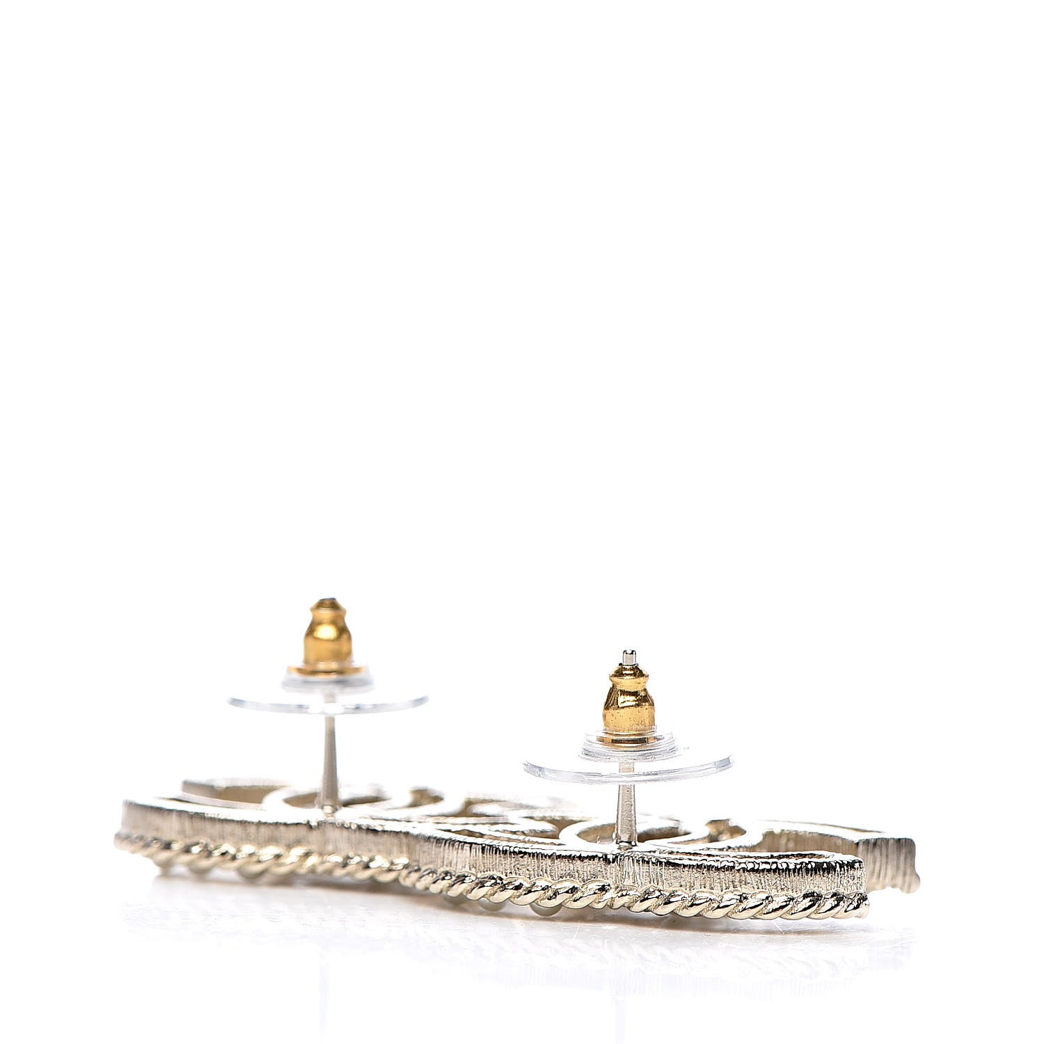Chanel Pearl Crystal April In Paris CC Earrings Light Gold 3 of 5