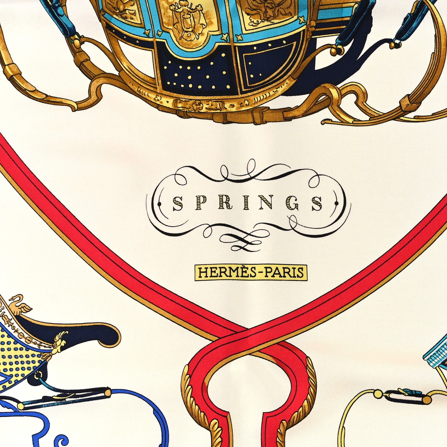 Hermes Silk Springs Scarf 90 White Multicolor 2 of 4