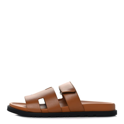 Hermes Calfskin Mens Chypre Sandals 43 Gold 1 of 9