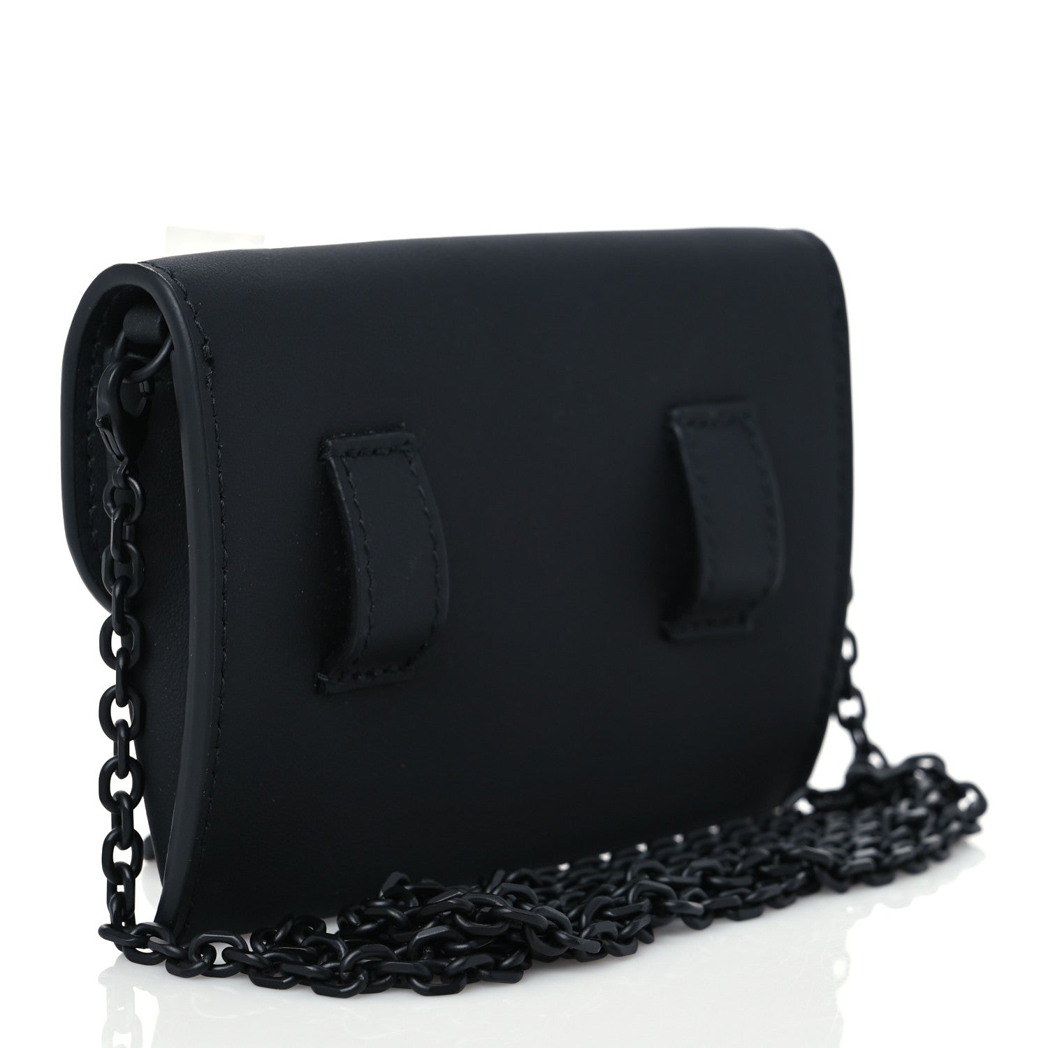 Christian Dior Ultra Matte Calfskin Nano Saddle Chain Pouch Black 2 of 6