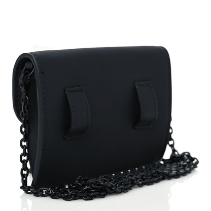 Christian Dior Ultra Matte Calfskin Nano Saddle Chain Pouch Black 2 of 6