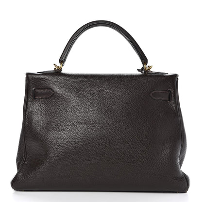 Hermes Taurillon Clemence Kelly Retourne 32 Chocolate 6 of 41
