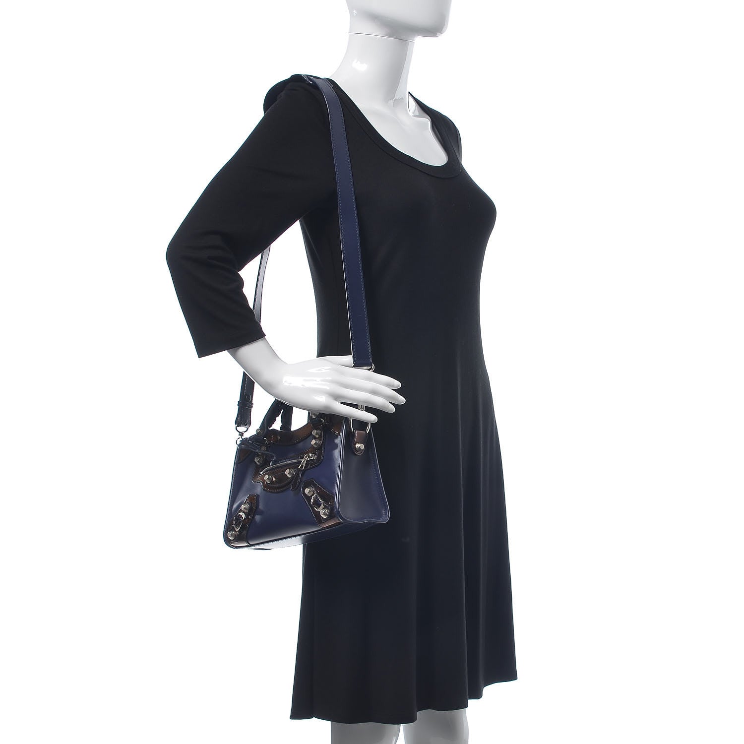Balenciaga Smooth Calfskin Metallic Patent Giant 12 Silver Hardware Mini City Ultraviolet 2 of 15