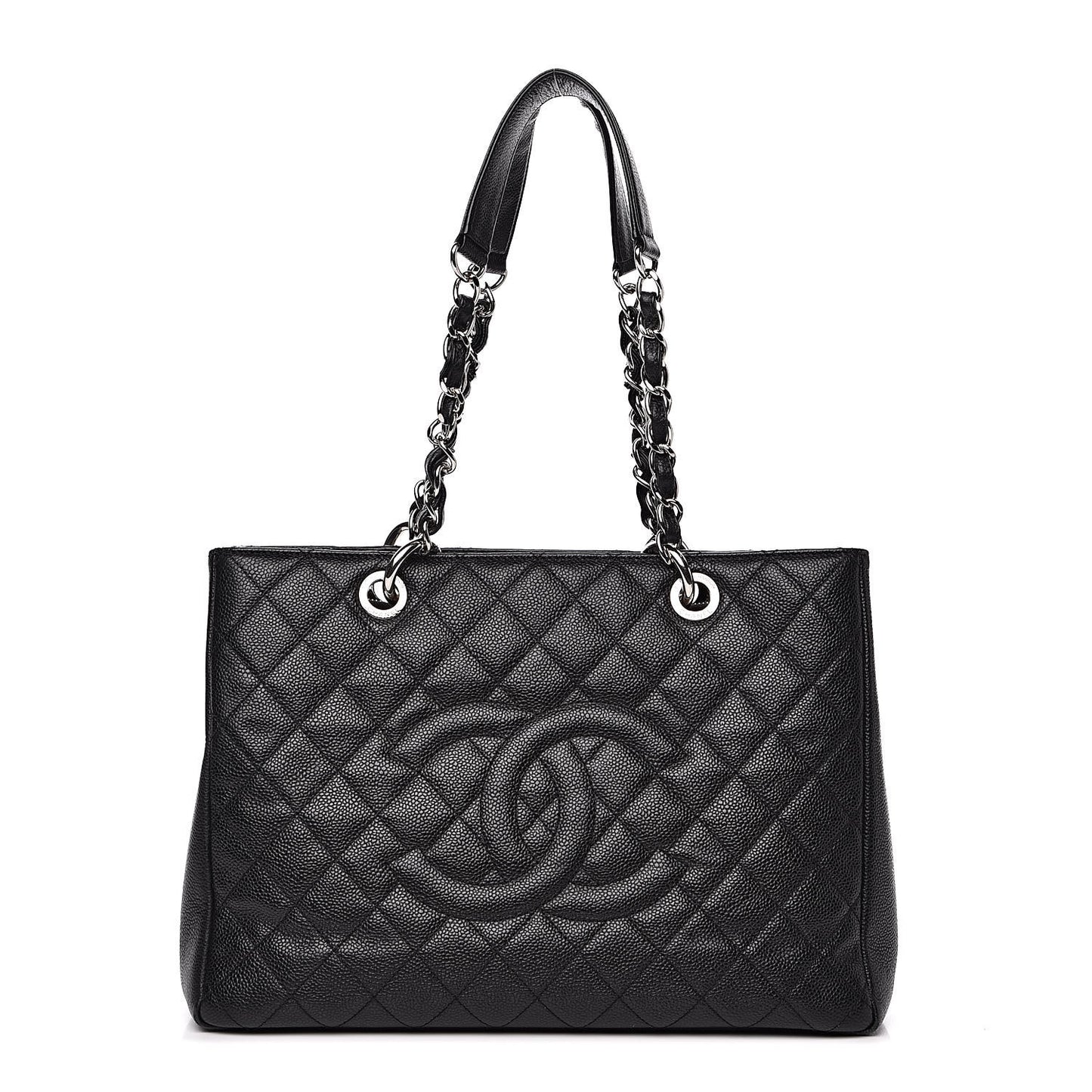Caviar Quilted Grand Shopping Tote GST Black
