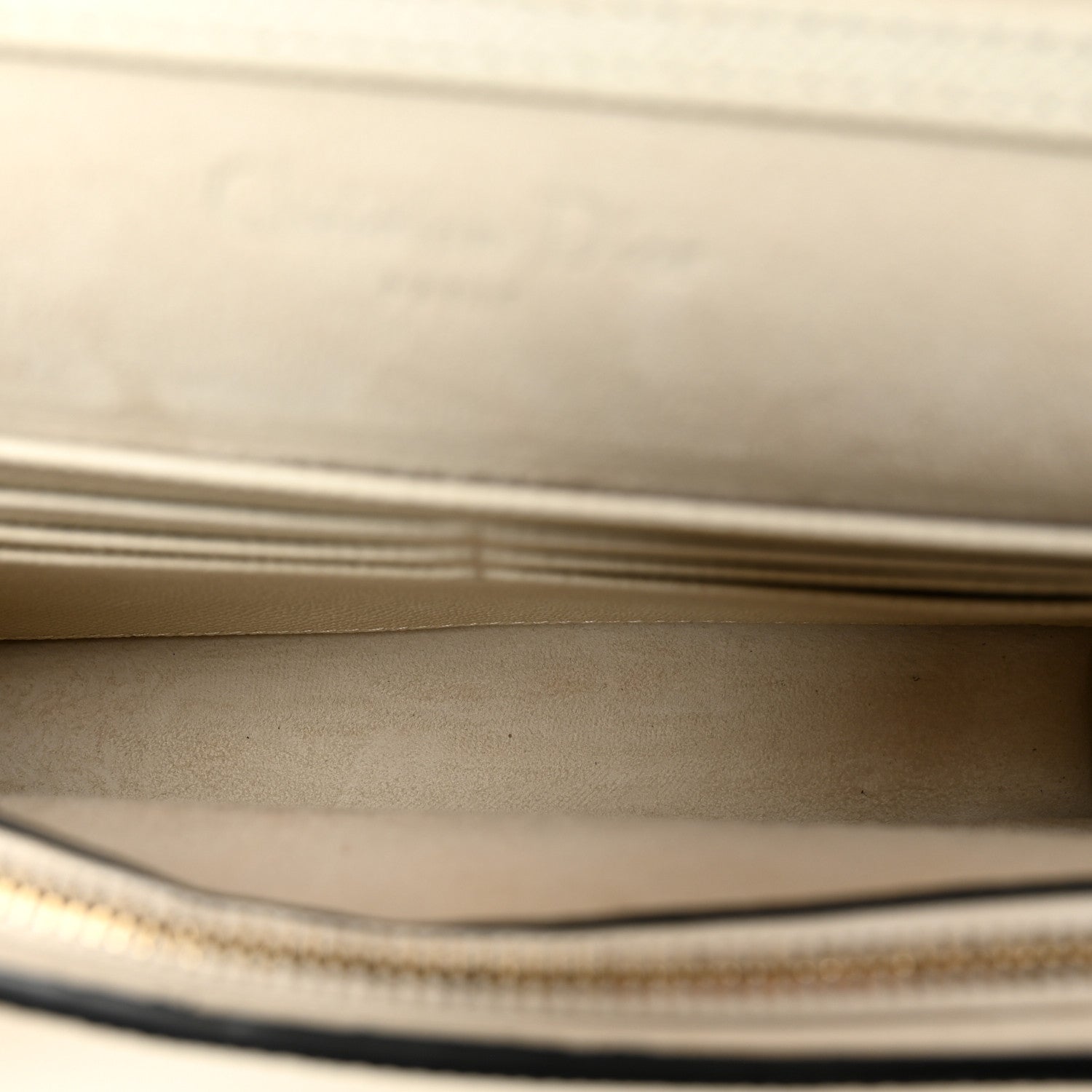 Christian Dior Grained Calfskin Saddle Chain Pouch Off White 5 of 11