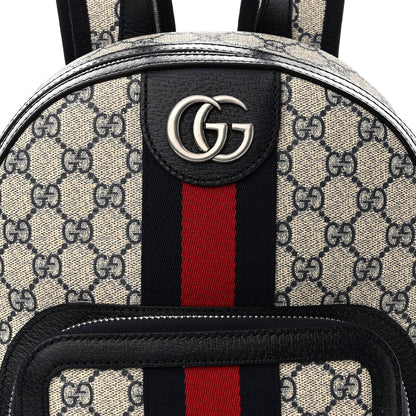 Gucci GG Supreme Monogram Textured Dollar Calfskin Web Small Ophidia Day Backpack Beige Blue Black 8 of 10