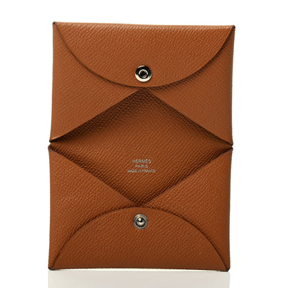 Hermes Epsom Calvi Card Case Gold 4 of 4