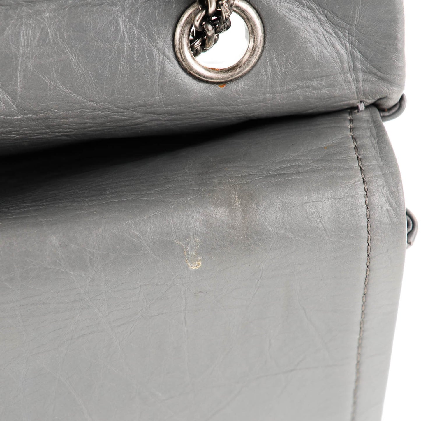 Aged Calfskin Quilted 2.55 Reissue 227 Flap Grey