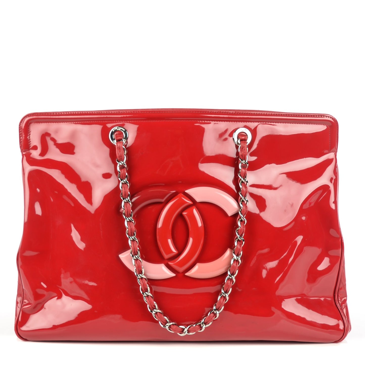 Patent Calfskin XL Lipstick Tote Red