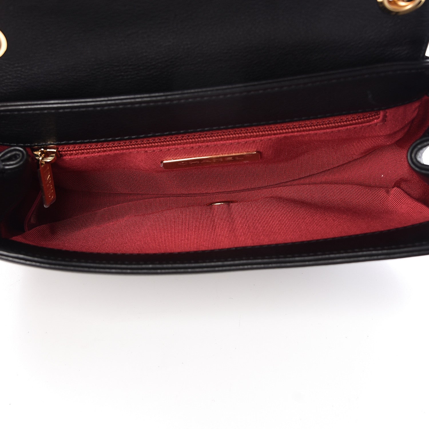 Chanel Calfskin Quilted Small Underline Flap Black 5 of 12